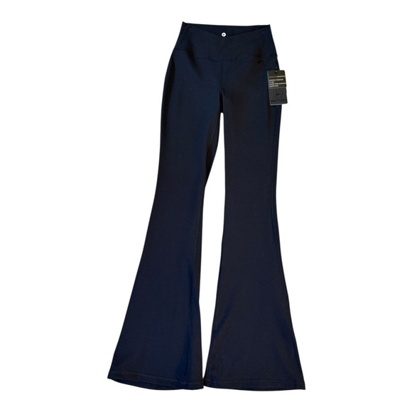 NEW 90 Degree by‎ Reflex Flare Leggings Crossover Waist Yoga Pants Black Small - Picture 1 of 3